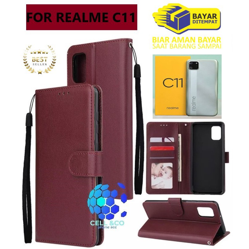 Flip cover REALME C11 Flip case buka tutup kesing hp casing flip case leather wallet