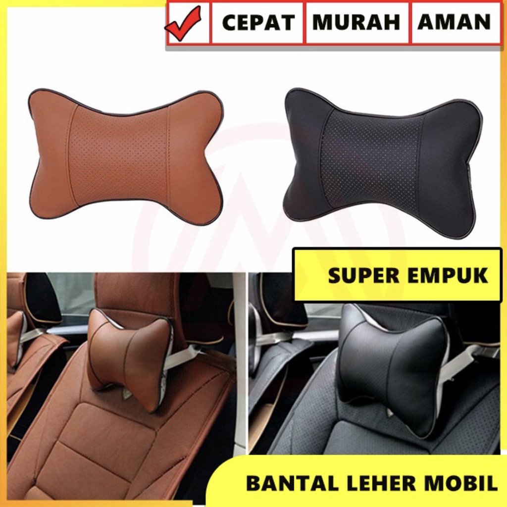 Bantal Leher Mobil - Head Rest Car - Bantal Nyaman Kualitas premium Import