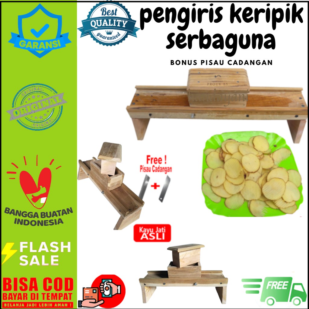 PISAU PEMOTONG KERIPIK SERBAGUNA BONUS PISAU CADANGAN