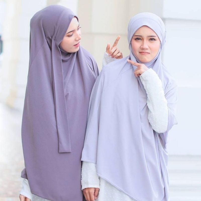 Khimar cadar ukuran 2XL -  3XL 2 in 1/french khimar Bahan Jesrsey-4