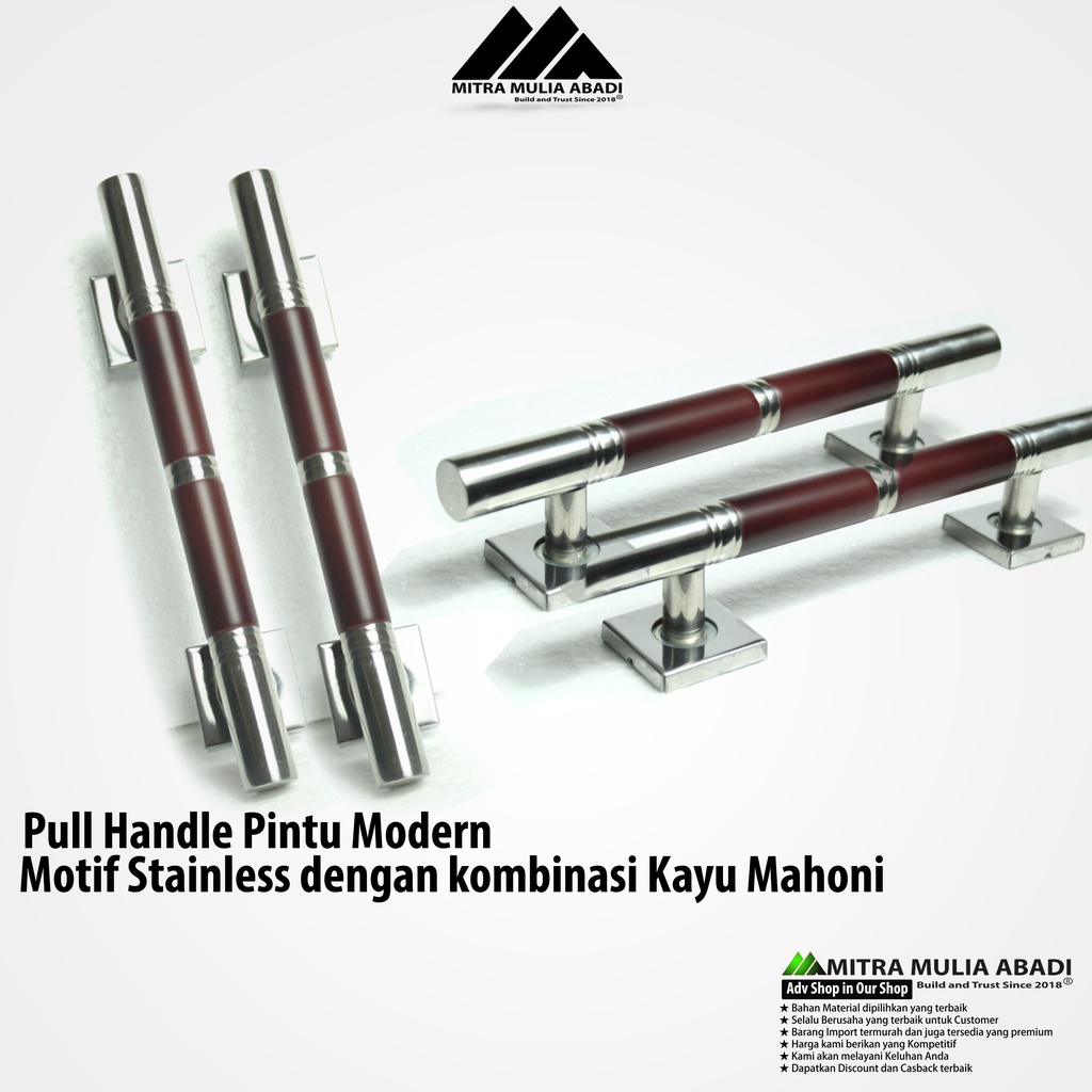 PULL HANDLE MINI 25cm BULAT MAHONI STAINLESS STEEL TARIKAN GAGANGPINTU