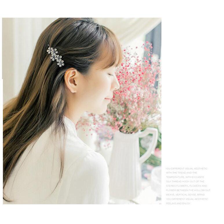 Jepit Rambut Model Bunga Warna Gold Gaya Korea untuk Jepit Rambut Model Bunga Warna Gold Gaya Korea untuk
