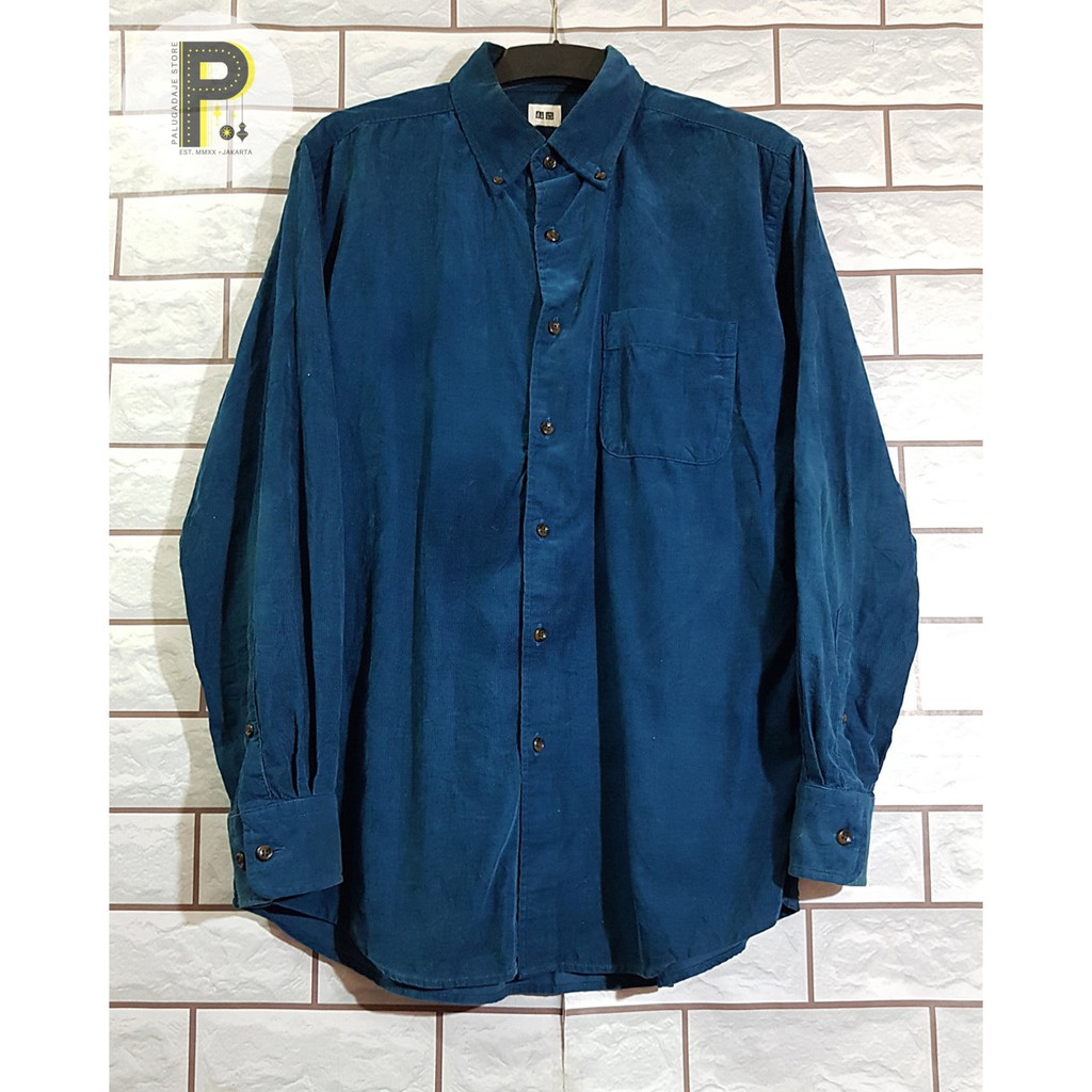 Kemeja Corduroy Pria Second Branded - Kemeja UNIQLO
