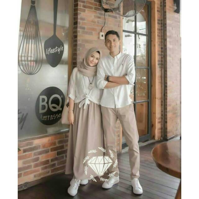 Baju couple muslim baju couple murah CP NATURAL HITAM