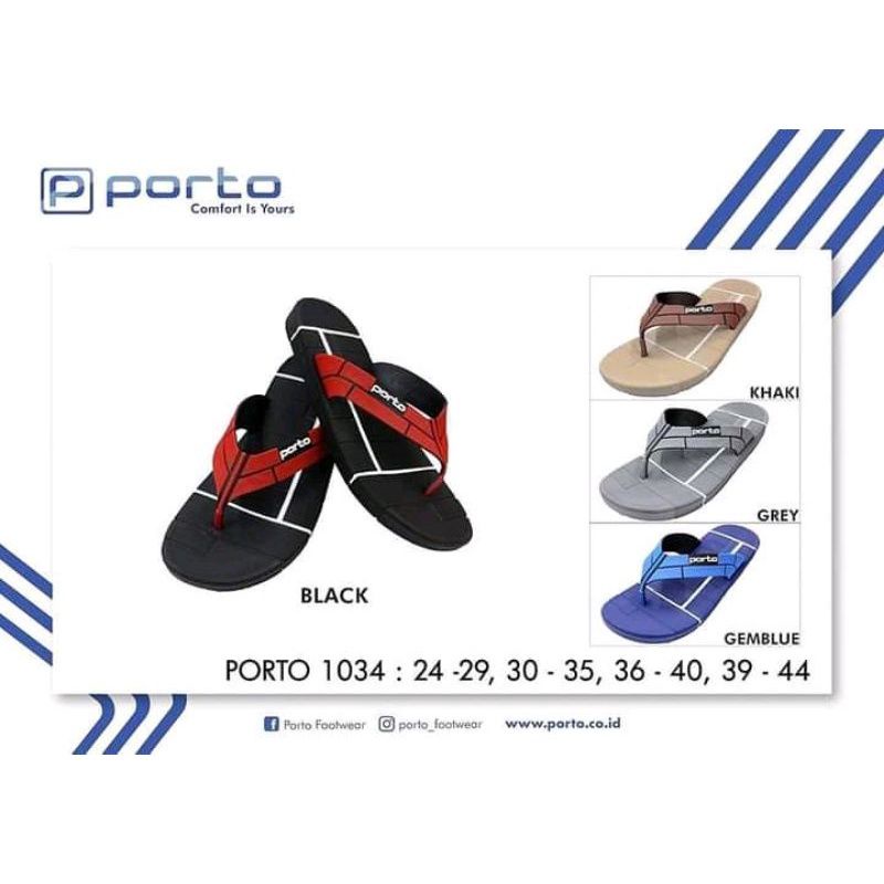 SANDAL JEPIT PORTO GARIS PRIA DEWASA UKURAN 36-44