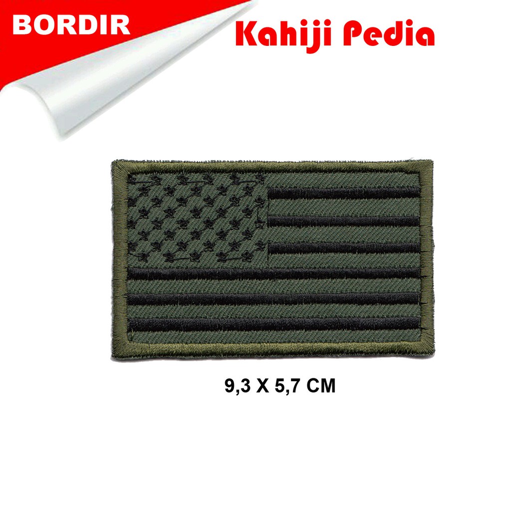 Patch bordir emblem bordir badge flag us army hh