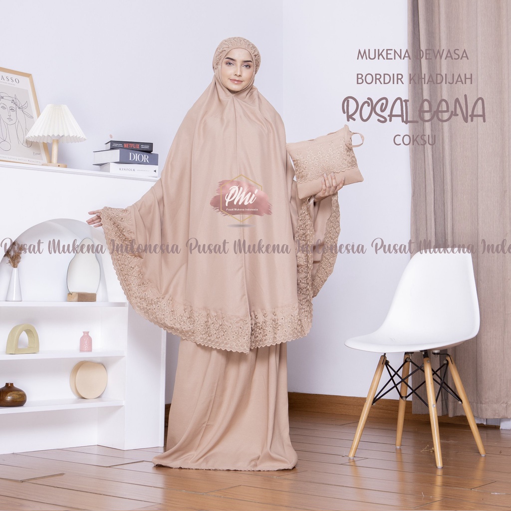 Pusat Mukena Indonesia - Mukena Dewasa Katun Mikro Khadijah Rosaleena
