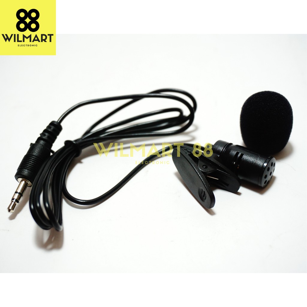 Mikrofon Jepit Plastik Clip on Kerah : Ukuran Jack 3.5mm | Microphone Lapel | Telefon / Meeting