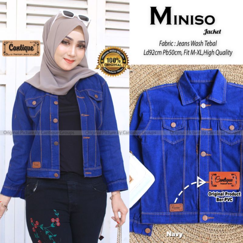 Jaket crop top wanita / Miniso jaket by cantique / Jaket jeans wanita muslimah