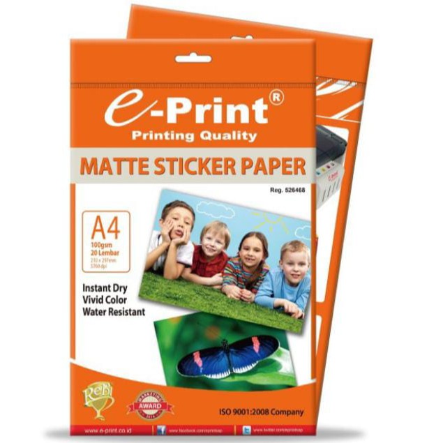 

Sticker Matte Stiker Doff A4 100 gsm eprint