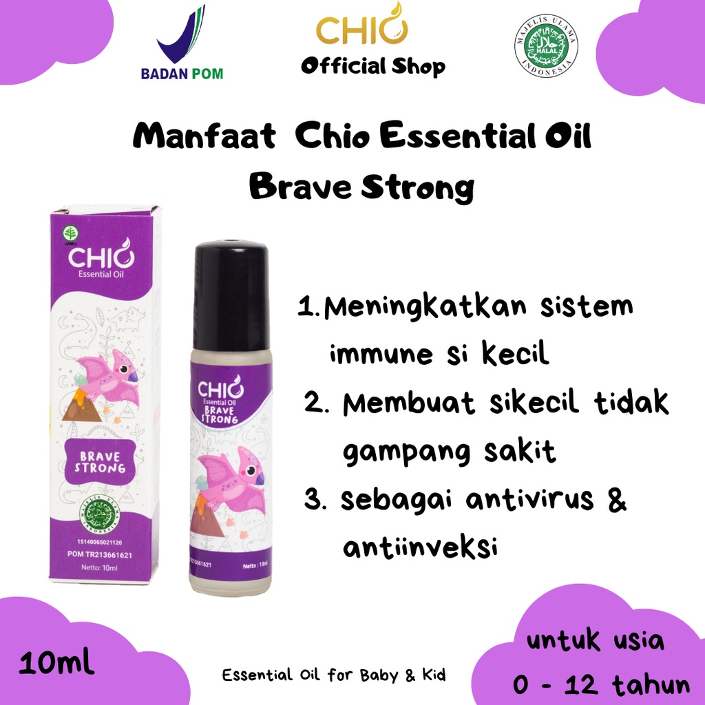 Chio Roll On Baby Essential Oil Baby and Kid Kemasan Dino