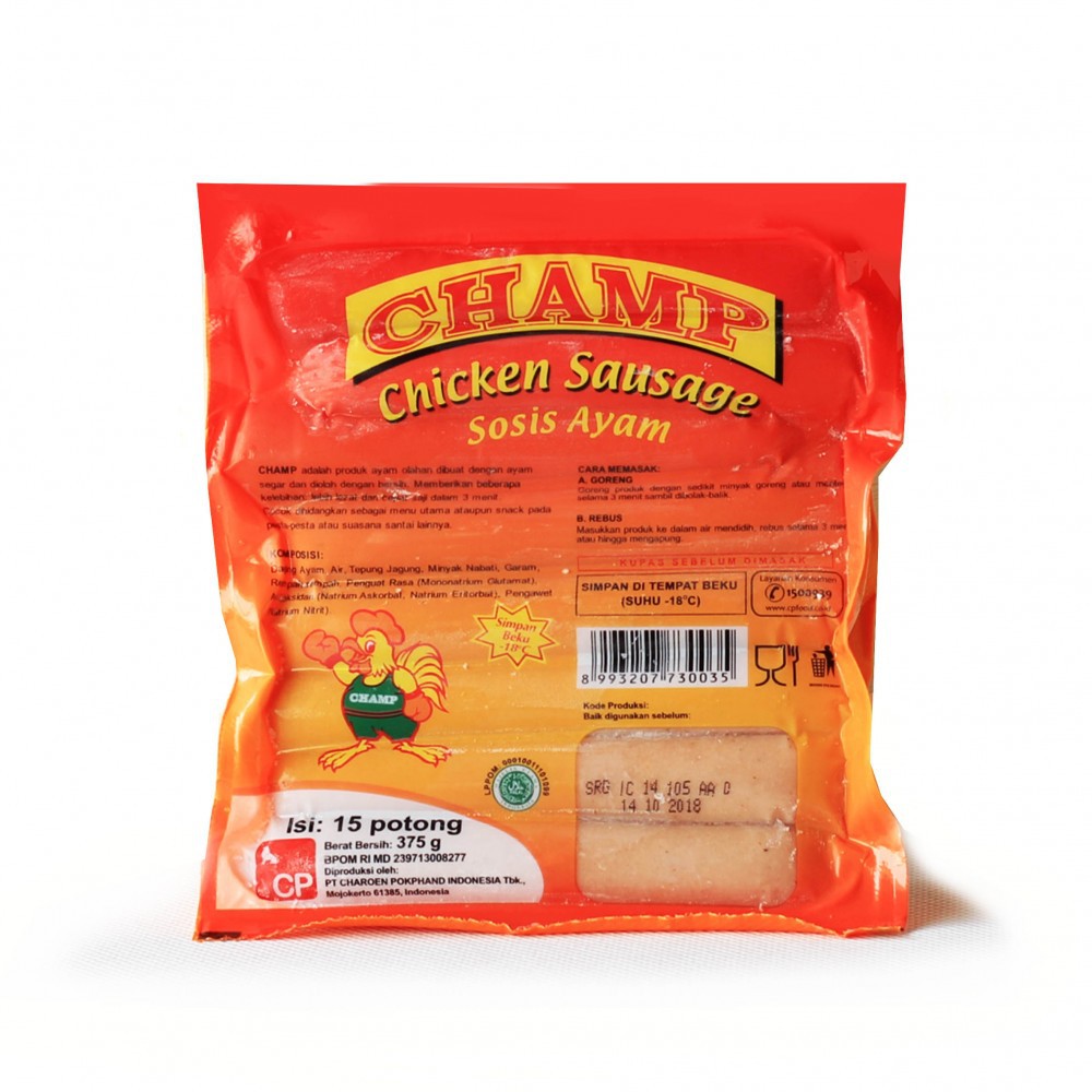 Champ Chicken Sausage / Sosis Ayam 15pcs 375gr