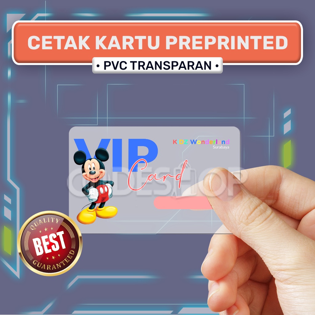 Cetak Kartu Transparan PVC Preprinted