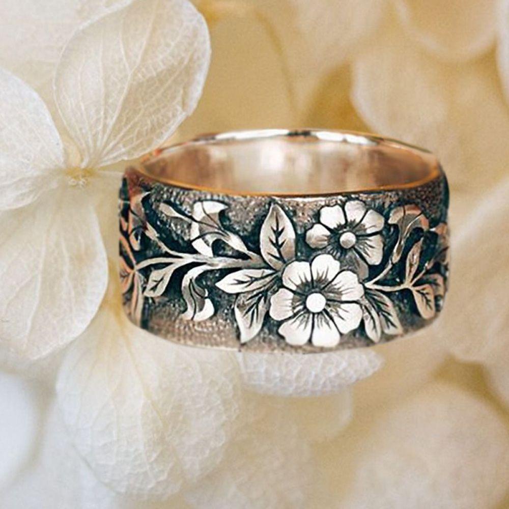 Solighter Pretty Flower Ring Fashion Perhiasan Pertunangan Pesta Ukuran 5-10 Hummingbird Rings