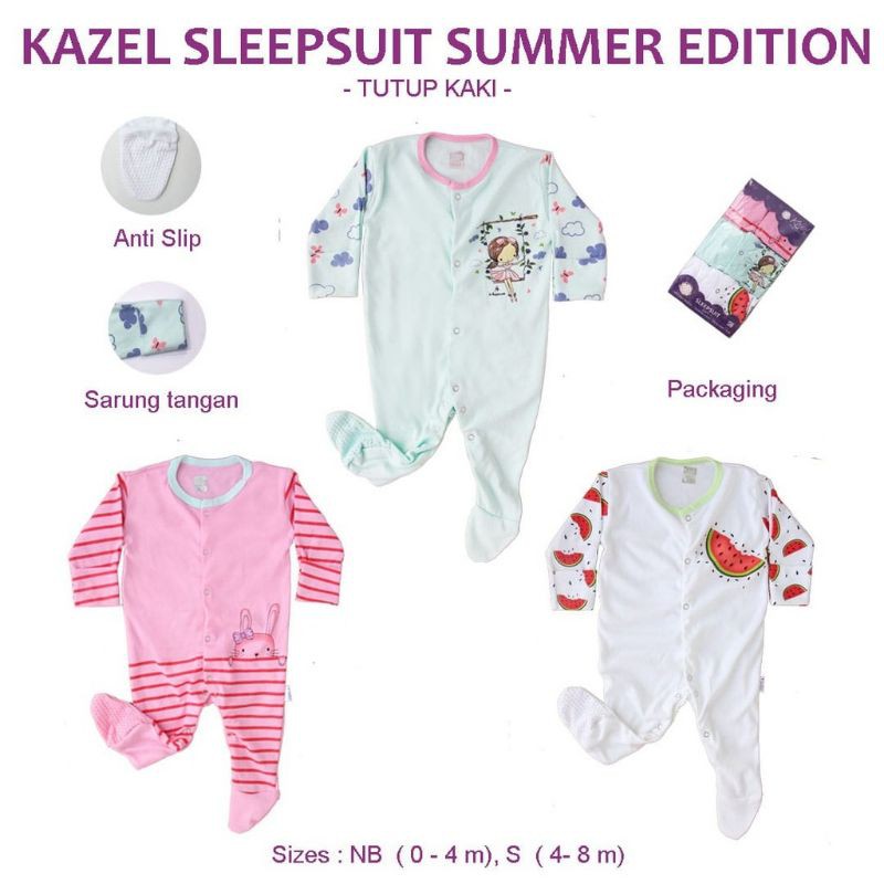 Kazel Sleepsuit Girl Summer Edition 0-24m (3Pcs)