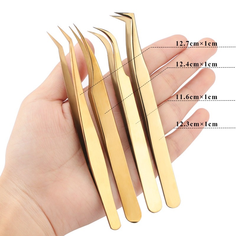 Profesional Penjepit Bulu Mata Untuk Ekstensi Bulu Mata Nipper Stainless Eyelash Extension Tweezers