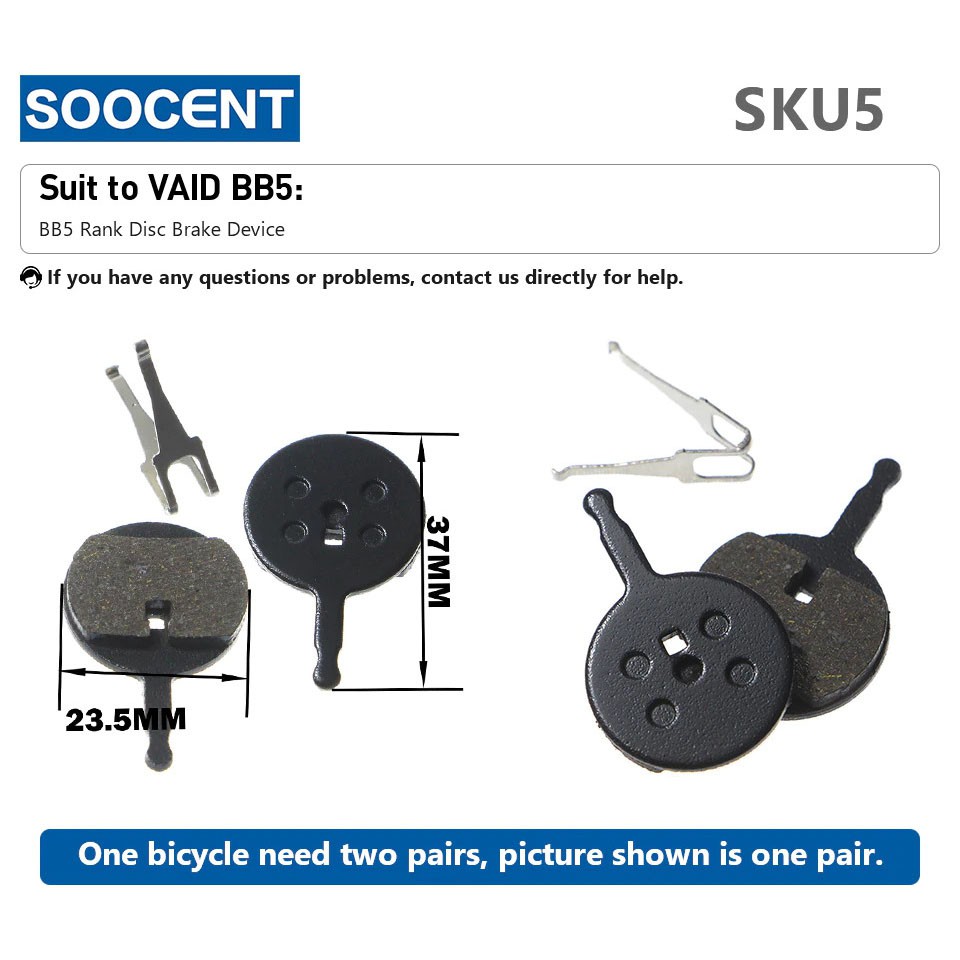 SOOCENT Brake Pads Rem Sepeda Mountain Bike for Shimano BB5 - SZ911 - Black