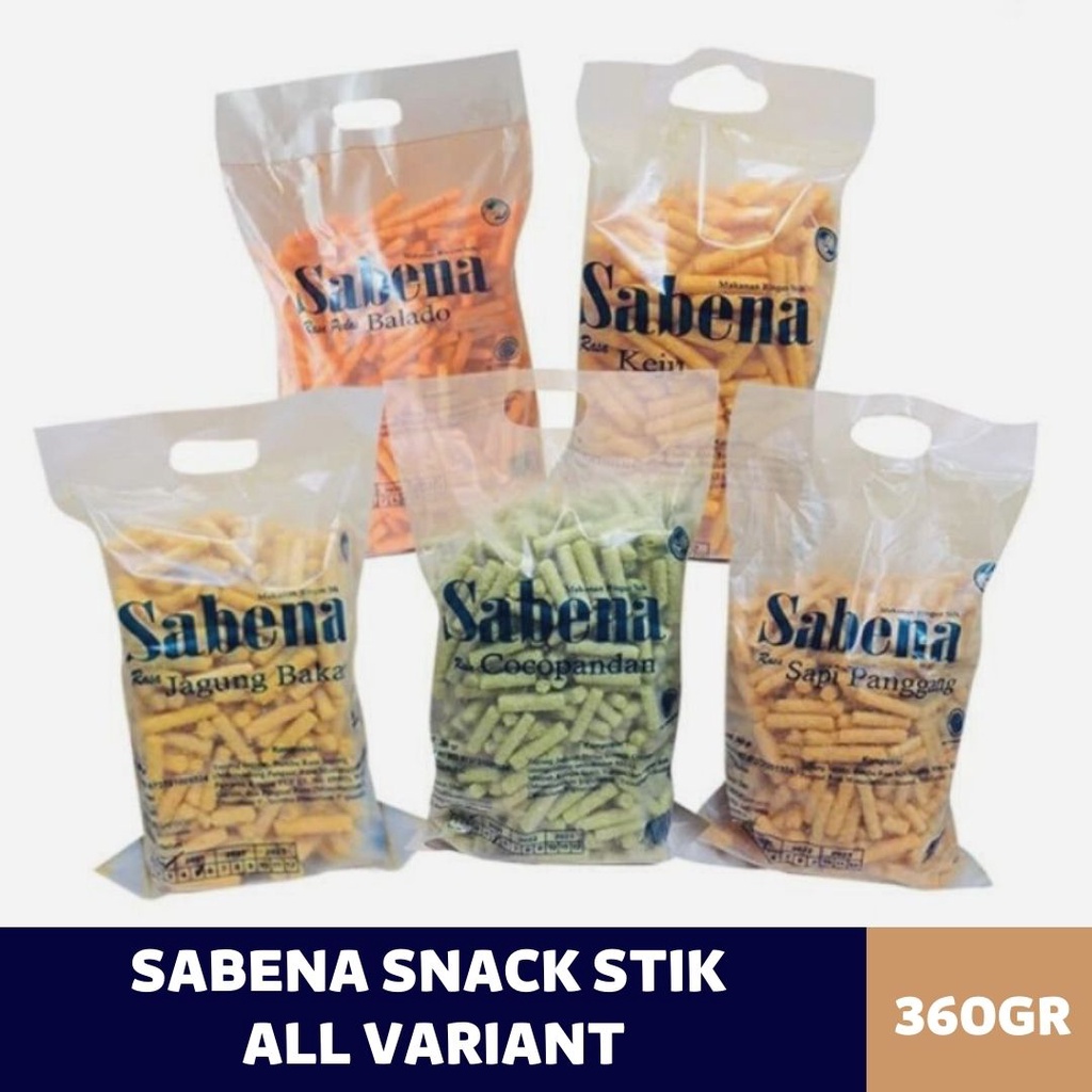 

Sabena Stick 360Gram| Rasa Balado| Keju| Sapi panggang| Jagung bakar| Sabena Snack Stik [all varian - 360gr]