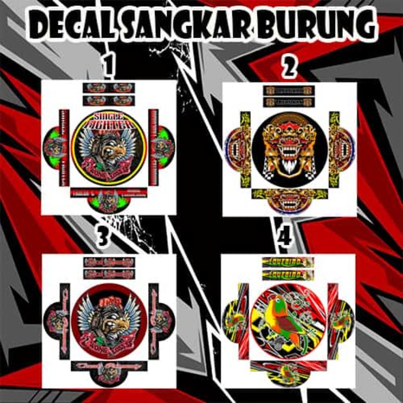 Stiker decal sangkar burung.