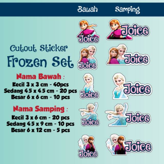 

Label Nama Cut Out Frozen 1 dan 2Waterproof