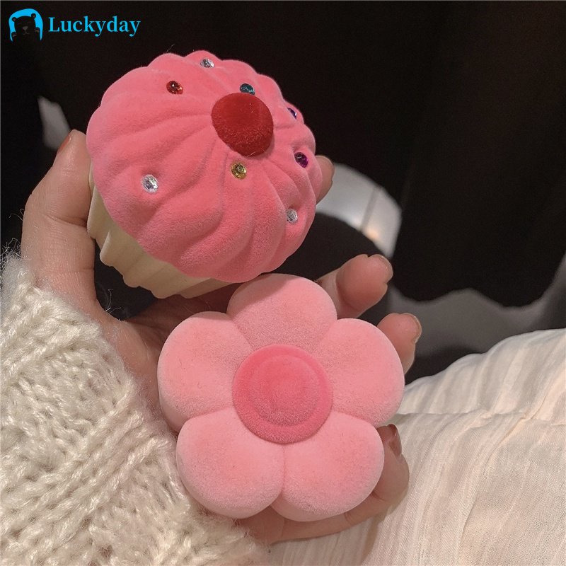 YEEZII Set Kalung + Anting Tusuk + Cincin Motif Bunga Tulip + Hati + Beruang Aksen Kristal + Mutiara Untuk Perhiasan Wanita