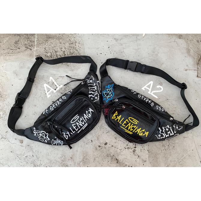 PROMO Tas waistbag Kulit Balenciaga Import - kuning 2 AP105