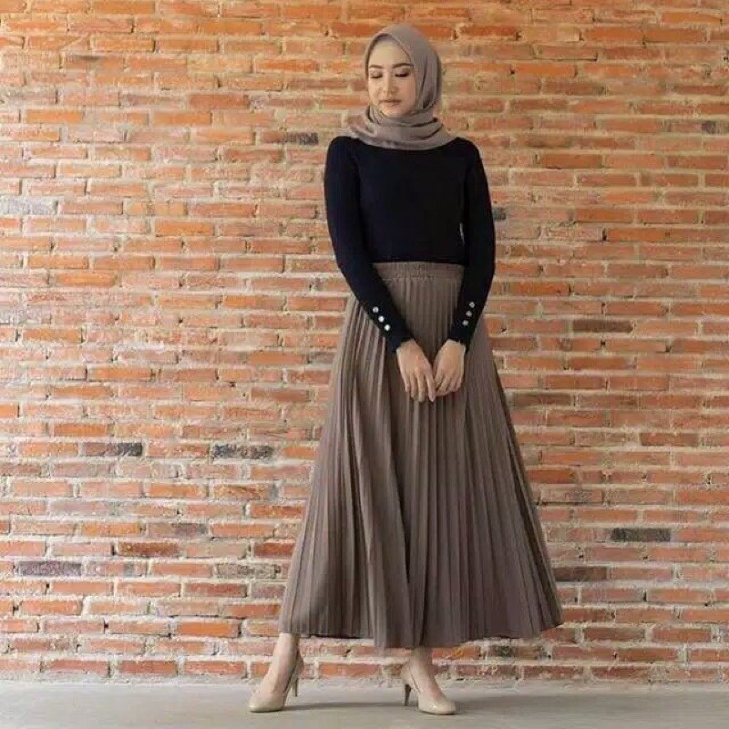 PGMT - TERMURAH RENA SKIRT ROK PLISKET PREMIUM