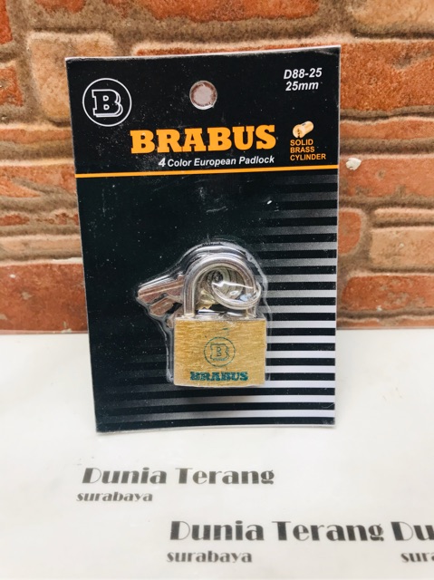 Gembok Besi Kuning BRABUS 25mm Blister - Kunci Gantung Kecil 25 mm - Lugage Padlock