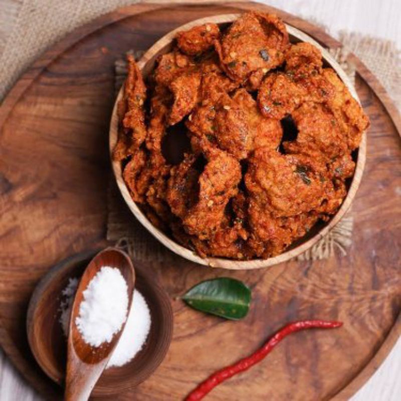 

kulit crispy pedas daun jeruk