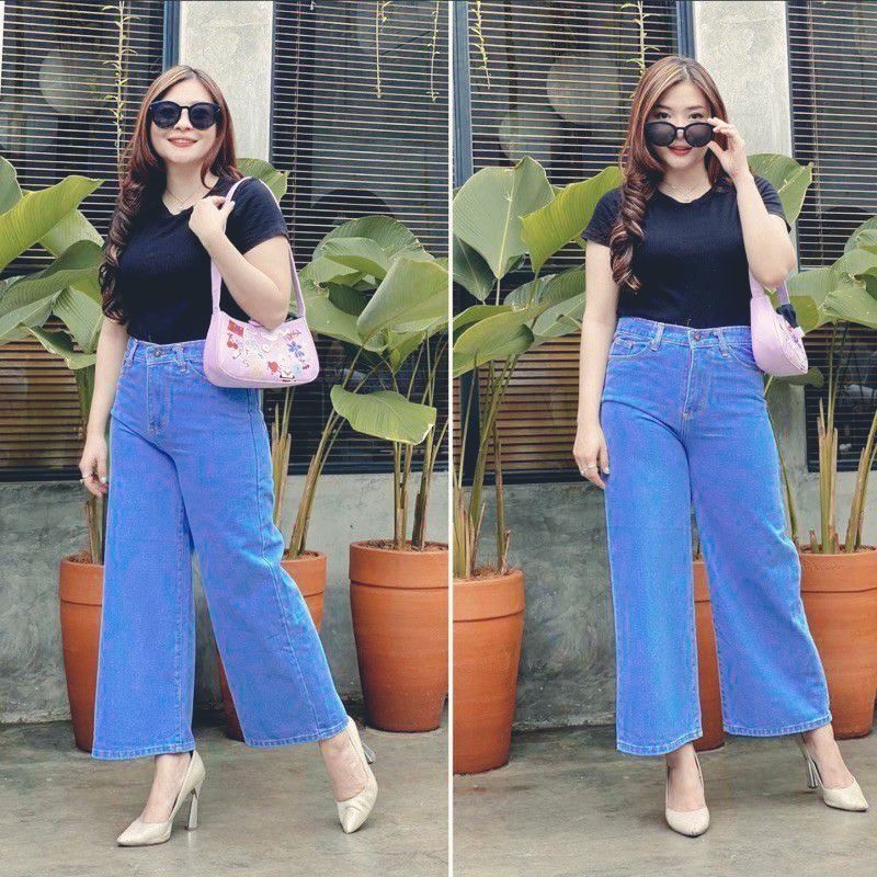 CELANA JEANS WANITA Kulot Jeans Highwaist Wanita Premium Warna Celana Jeans Celana Highwaist Kulot Celana panjang Wanita Celana Jeans losse pants