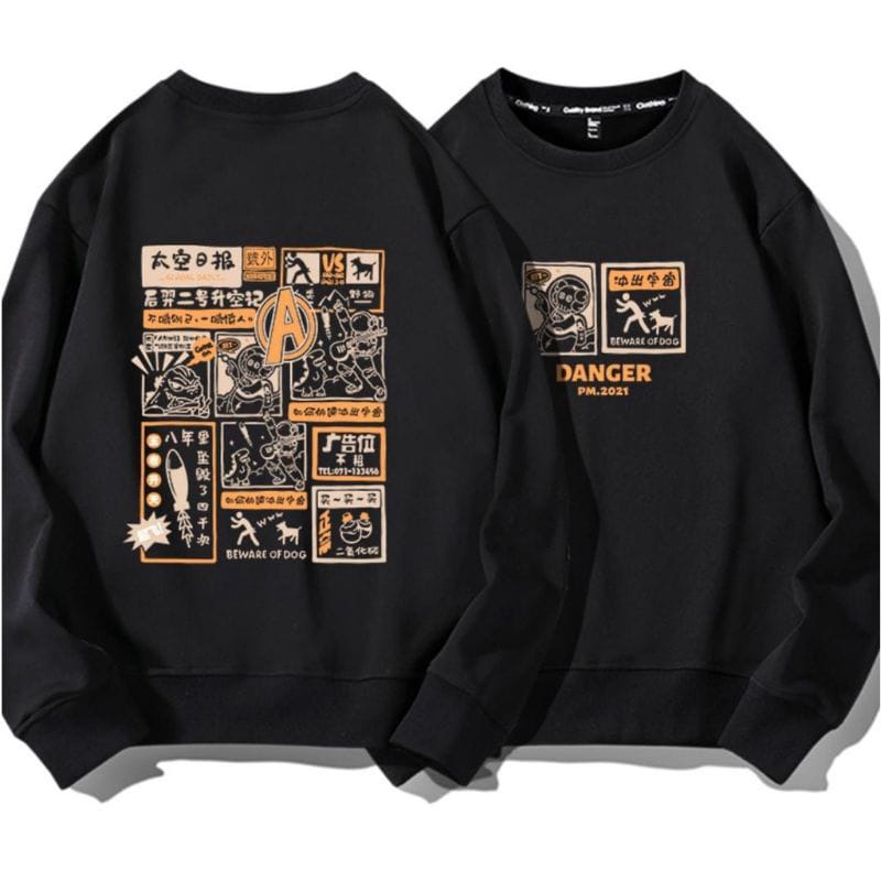 DANGER CREWNECK UNISEX BAHAN FLEECE