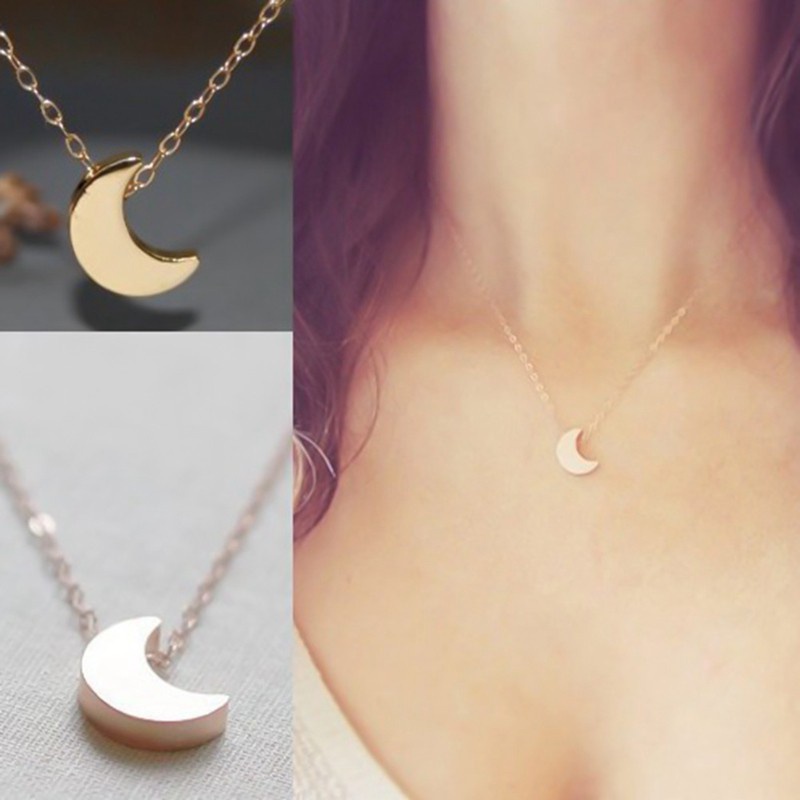 Fashion Simple Thick Moon Pendant Necklace 2019