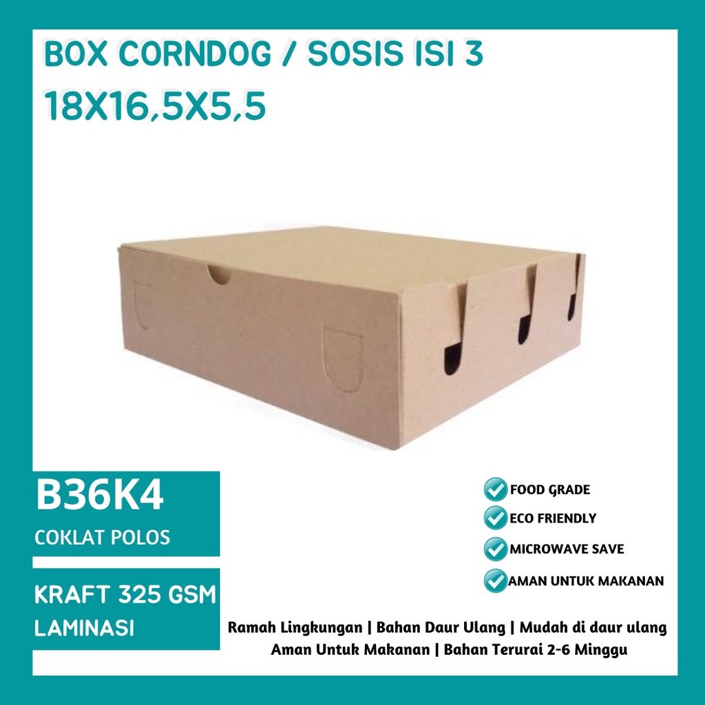 Box Sosis Dus Corndog Dus Sate (B36K4-18X16.5X5.5 Cm)