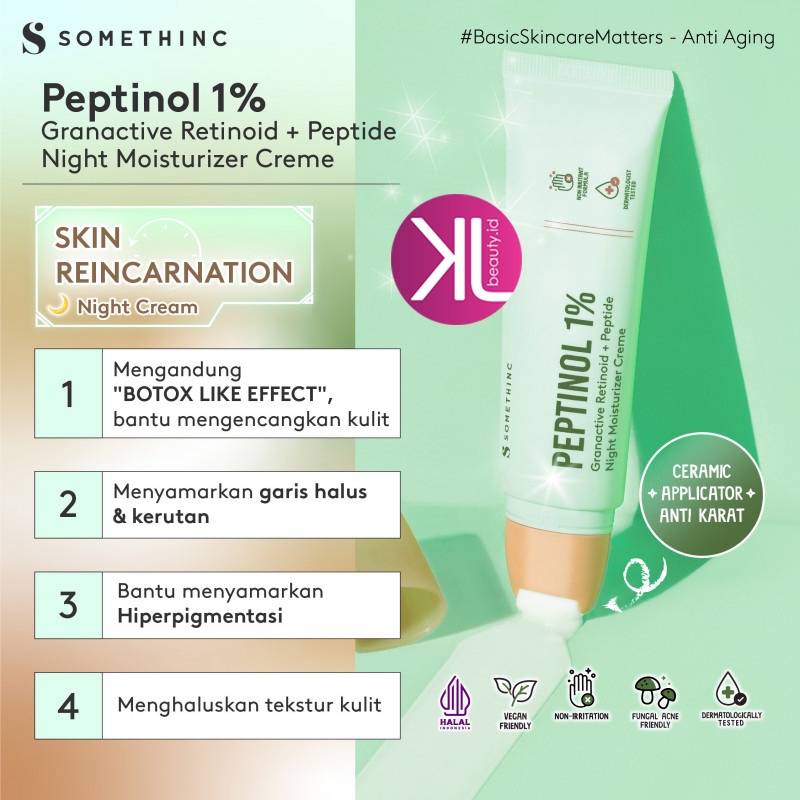 SOMETHINC PEPTINOL Granactive Retinoid + Peptide Night Moisturizer Creme Krim Malam