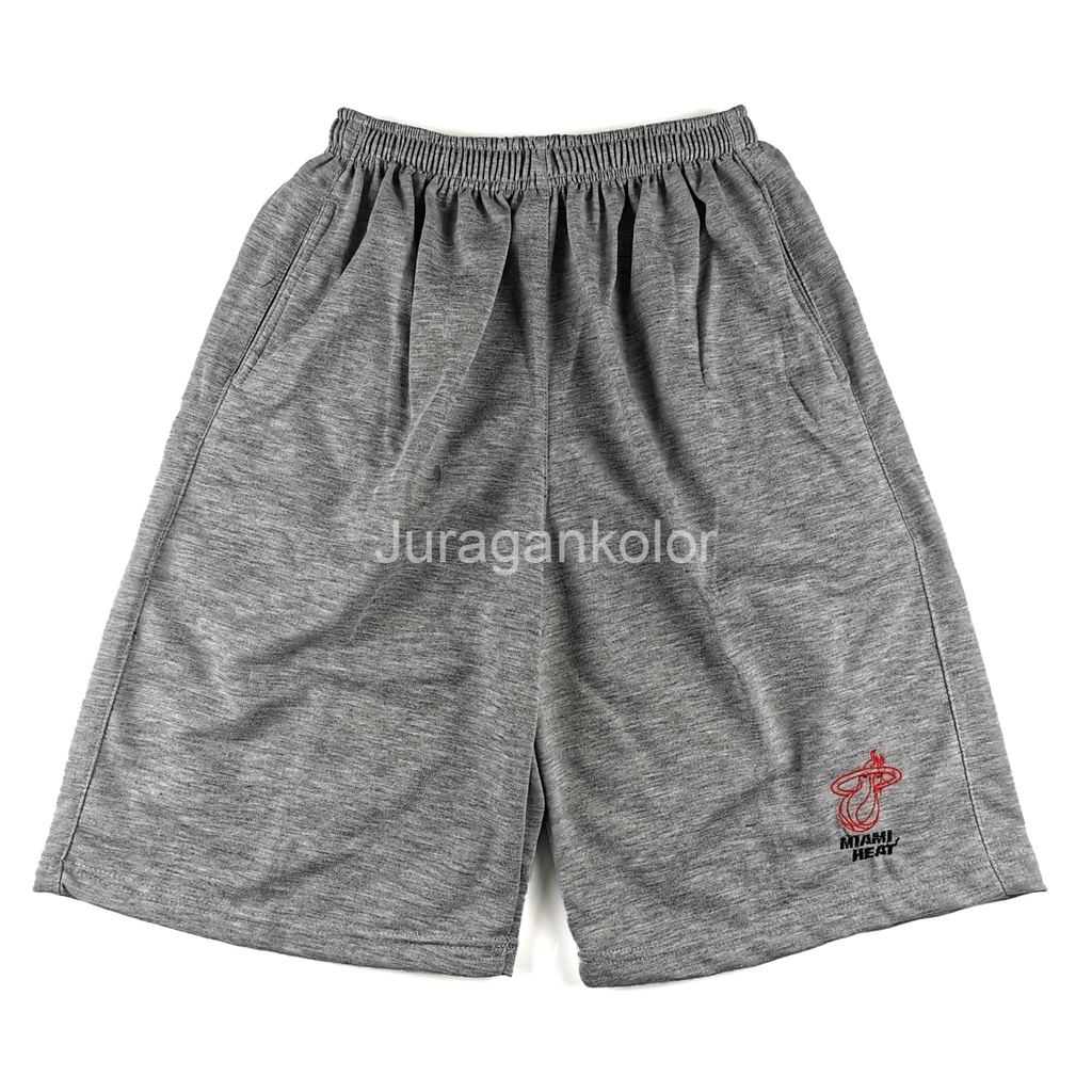 Celana Pendek Pria Jumbo Polos Kaos Baby Terry Bordir Basketball Team Series