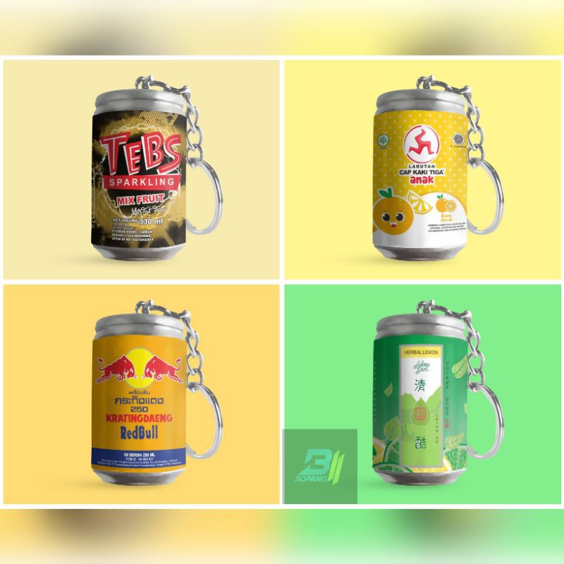 GANTUNGAN KUNCI MINUMAN KALENG MINIATUR MAGHNET KULKAS SNACK