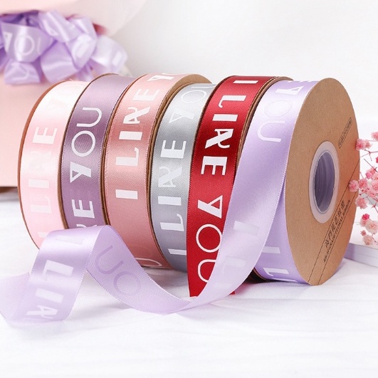 I Like You Print Satin Ribbon / Pita Satin / Ribbon / Pita Import / Pita Bunga / Pita Kado / Pita Chiffon / Pita Termurah / Flower Ribbon / Florist Ribbon / Pita / Pita Grosir / Pita Besar Kecil Medium / Satin / OPP / Pita Tarik / Florist supply