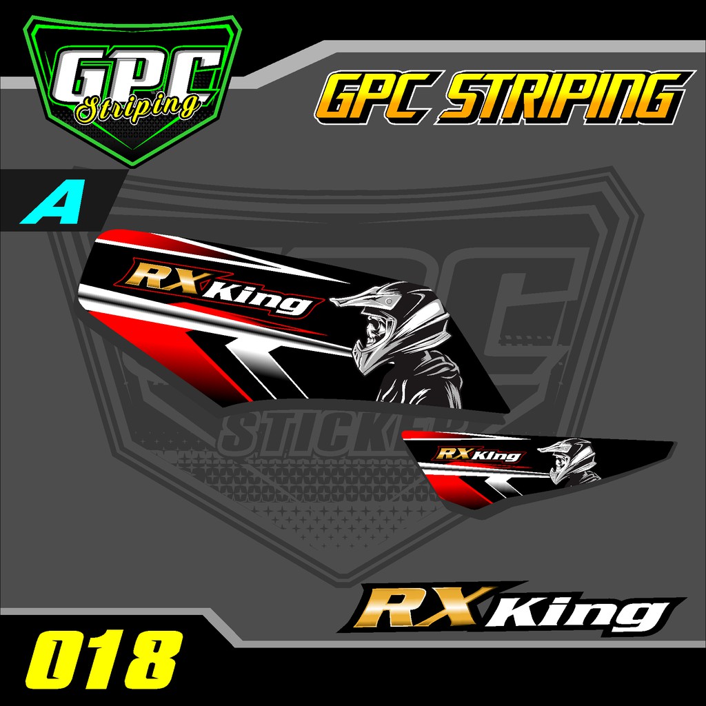 Striping Rx King - Stiker Variasi List Motor Rx King Merah Putih Biru GPC-018