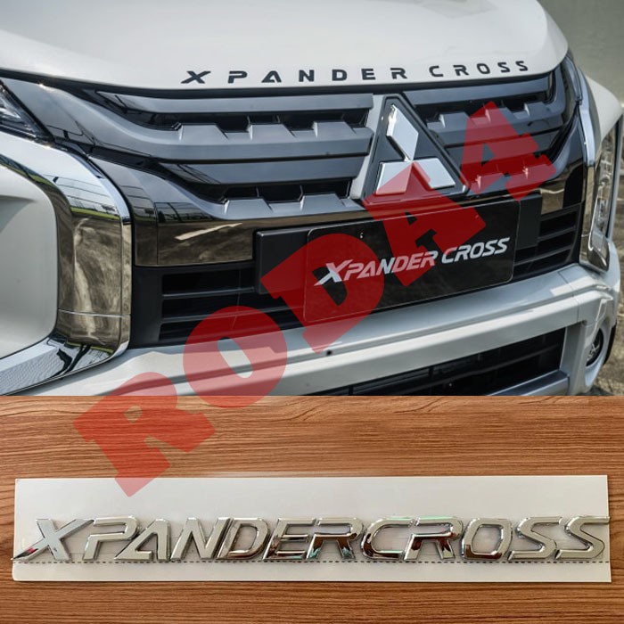 Emblem Xpander Cross Hood Engine Emblem Kap Mesin Merah Hitam Chrome