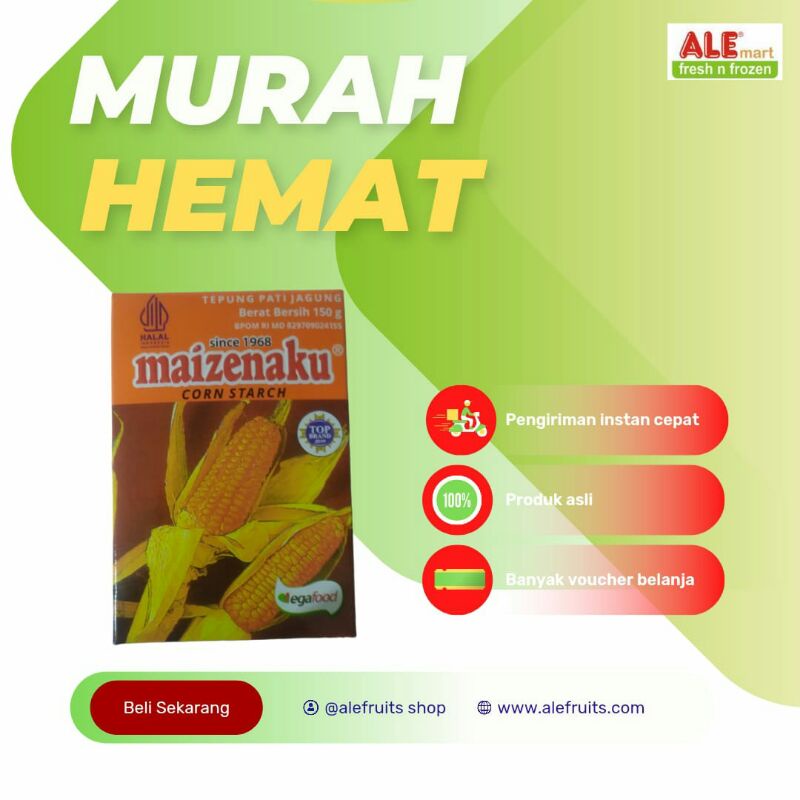 

Tepung pati jagung maizenaku 150gr, tepung pati jagung, tepung maizena