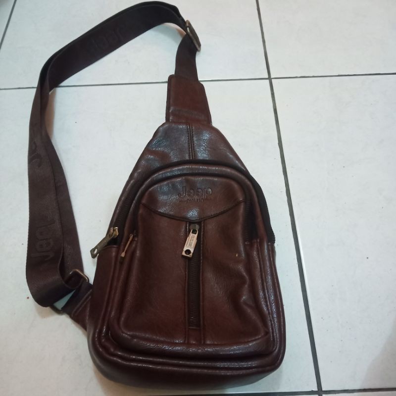 tas preloved Jeep buluo coklat