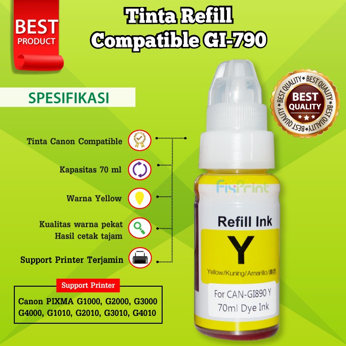 Tinta Compatible GI790 GI-790 Refill CNON G1000 G2000 G3000 G4000