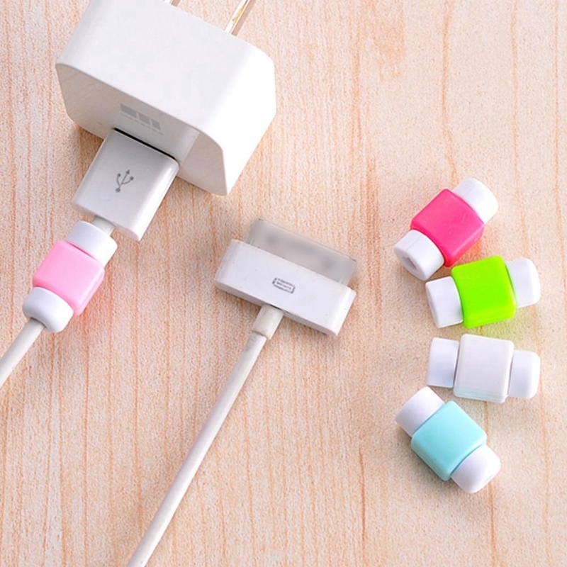 Ready Stock 1Pcs Kabel Pengisian Data Line Protector Candy Colors Silicone Bobbin Winder Pelindung Android iPhone Kabel USB