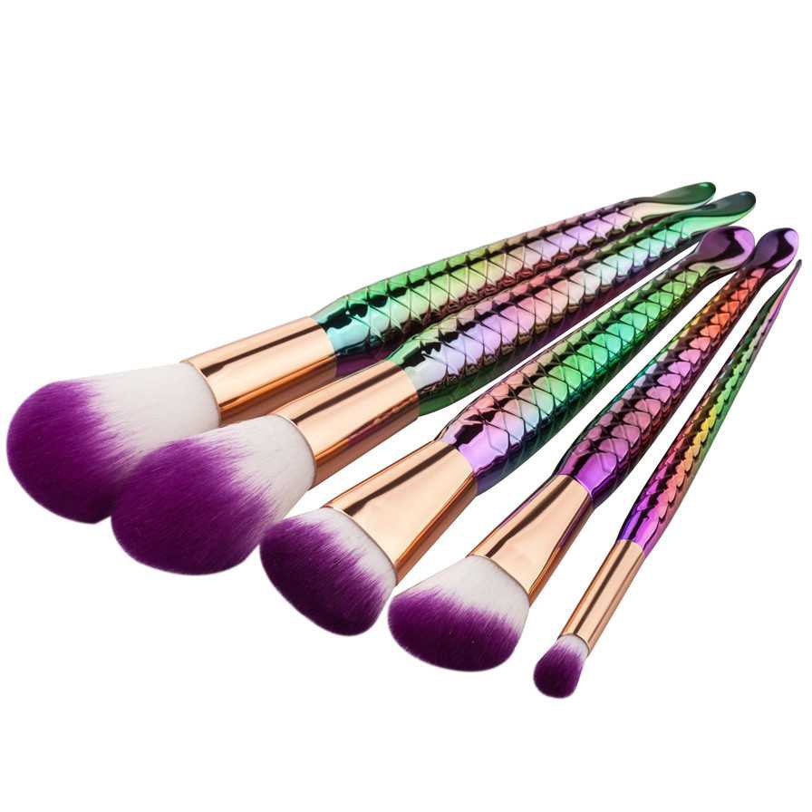 RCS✅ 5pcs kuas makeup brush makeup bentuk mermaid