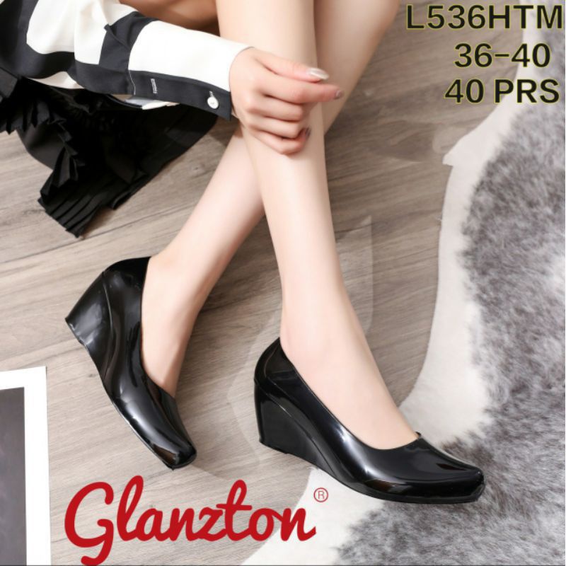 SEPATU KERJA KANTOR KARET JELLY hells Glanzton  WEDGES  7CM