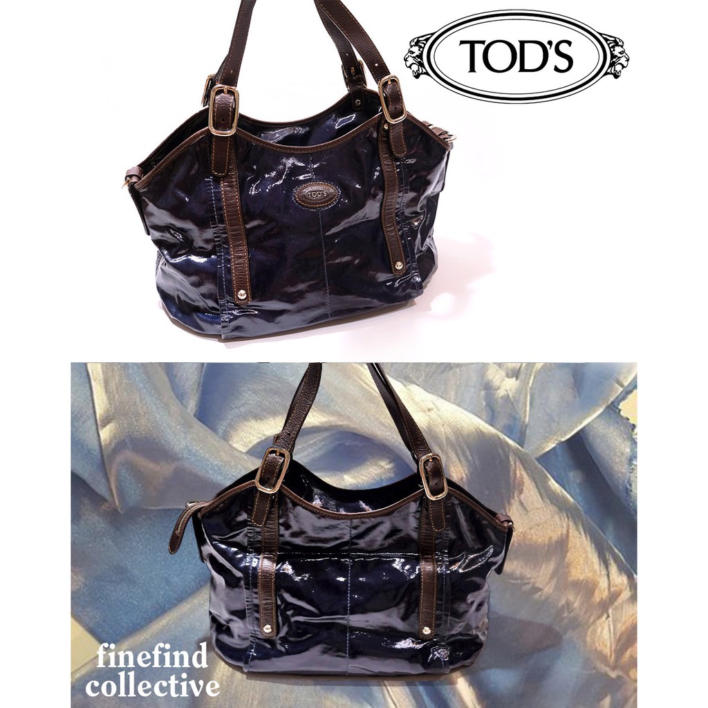 Tod's Metallic Coated G-Line Bag Original/ Vintage Preloved Secondhand Tas Branded