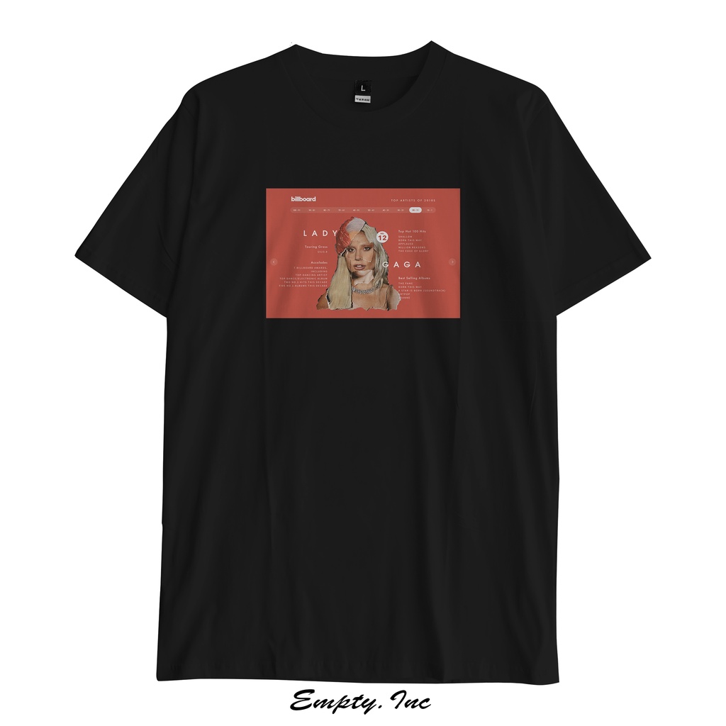 Kaos Lady Gaga Billboard Merch Rap Tee Music Tshirt