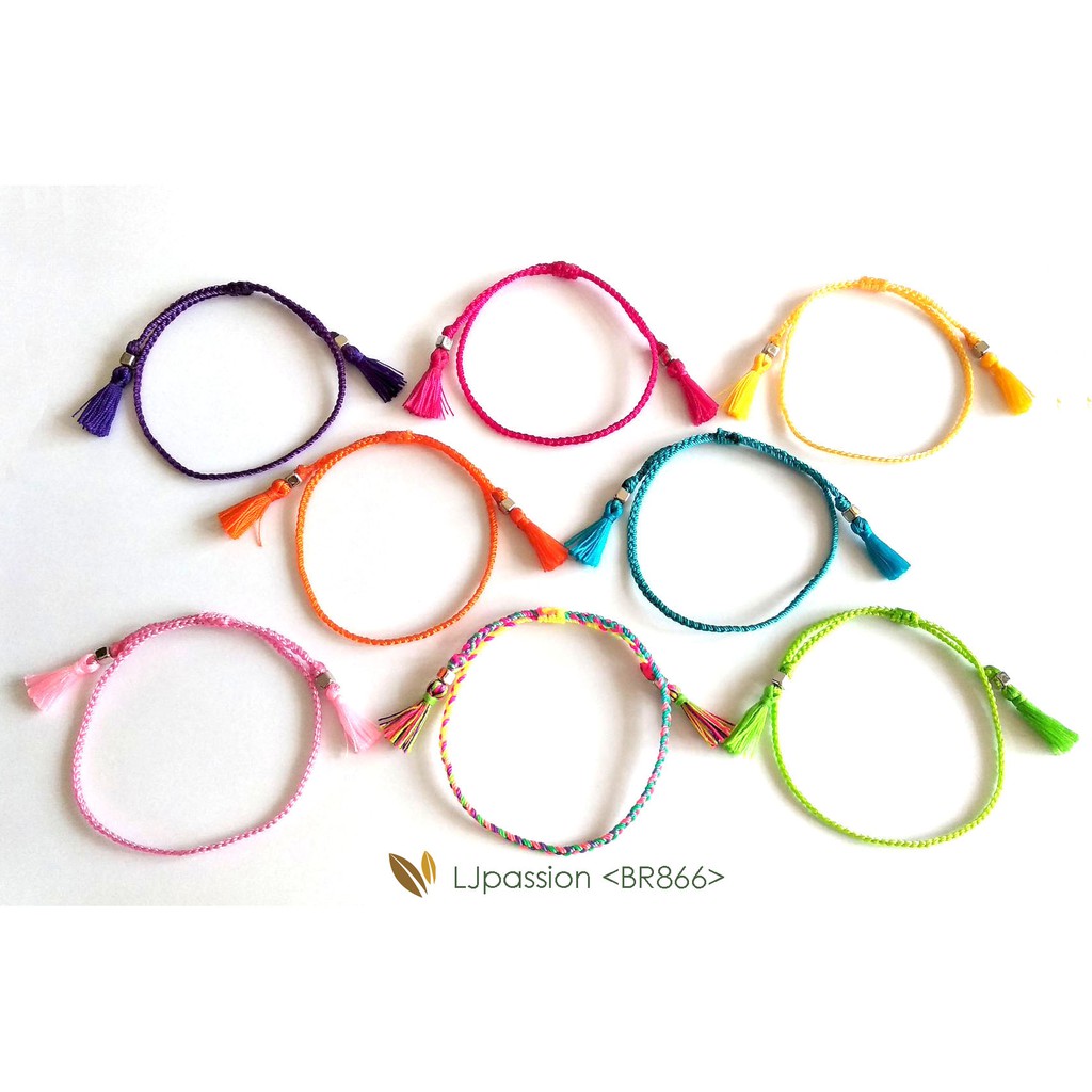 Gelang KPOP Tali Kepang Tassel Gelang Rumbai Warna Warni