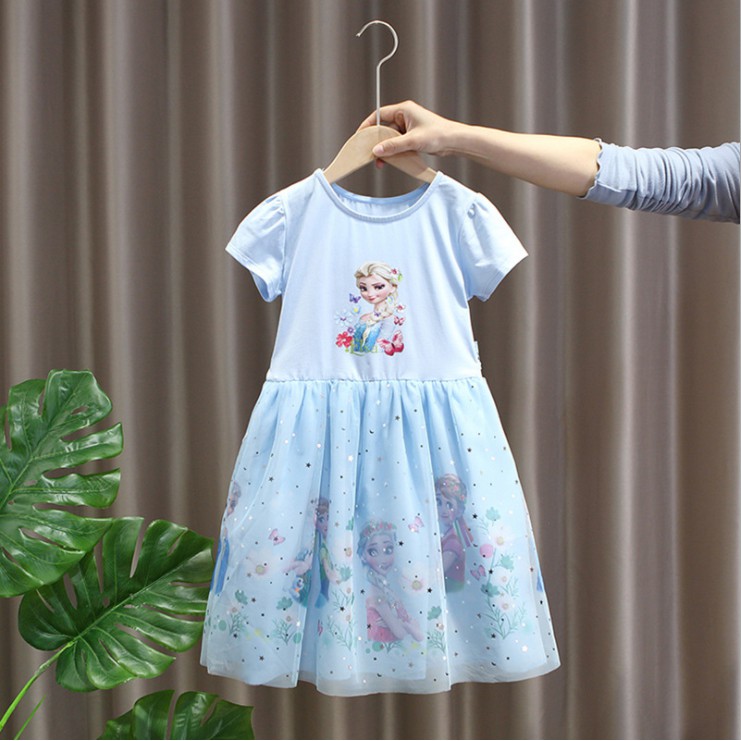 Dress Anak Bayi Frozen 2 Princess Elsa Tutu Colourful Import 2 - 7 Tahun