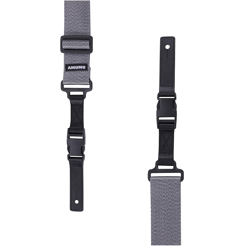 Amumu PA01W-DG Seatbelt Guitar Strap with Clip Dark Gray